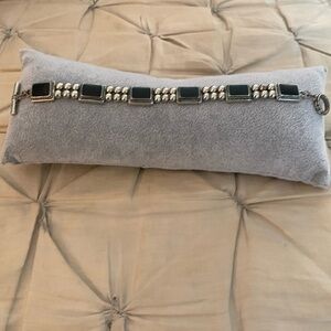 Black and faux silver bracelet